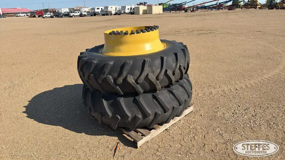 (2) Treadura 18.4-38 tires & wheels Tractor-Implement Tire