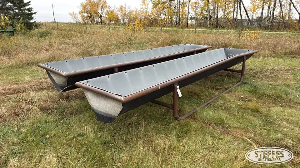 (2) Shop-built feed troughs Feeders and Bunk