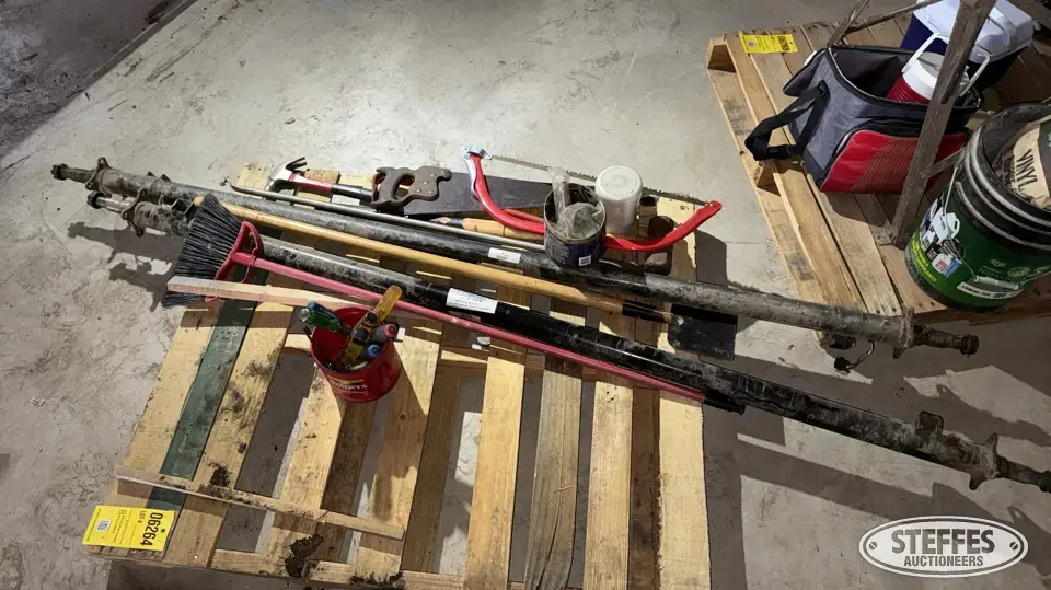 (2) 3,500 lb. axles & shop support items General Tools and Shop Supply