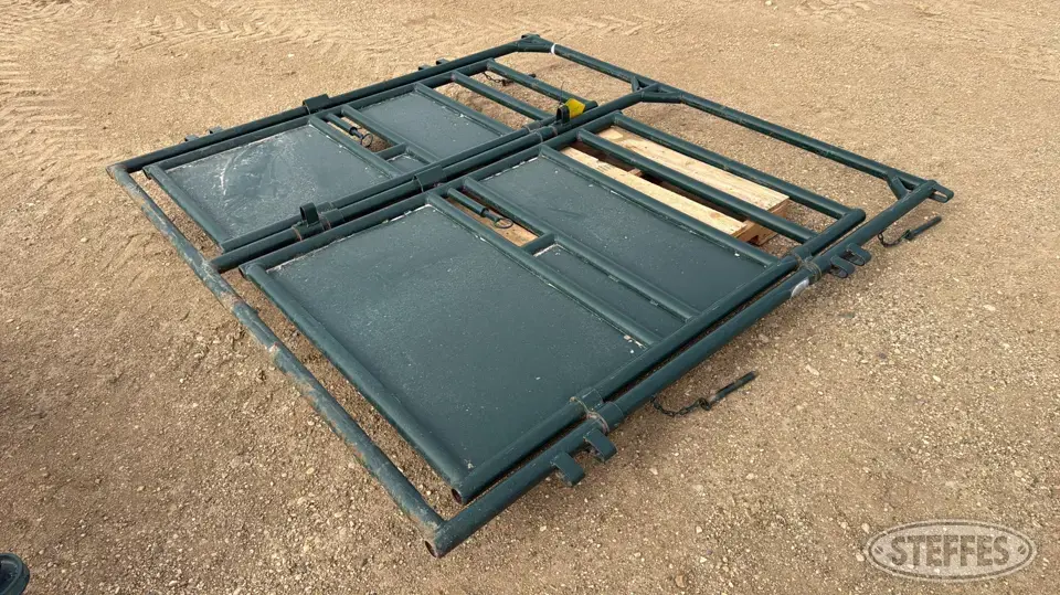 Hi-Hog overhead frame w/dual sheeted gates Livestock Handling