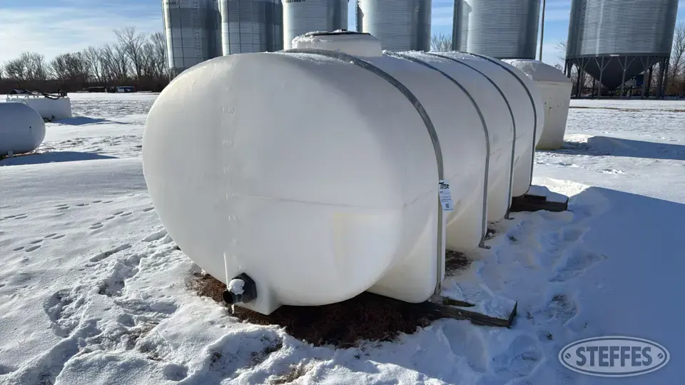 Polywest 1,635 gal. elliptical leg poly tank