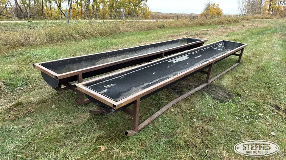 (2) Shop-built feed troughs Feeders and Bunk