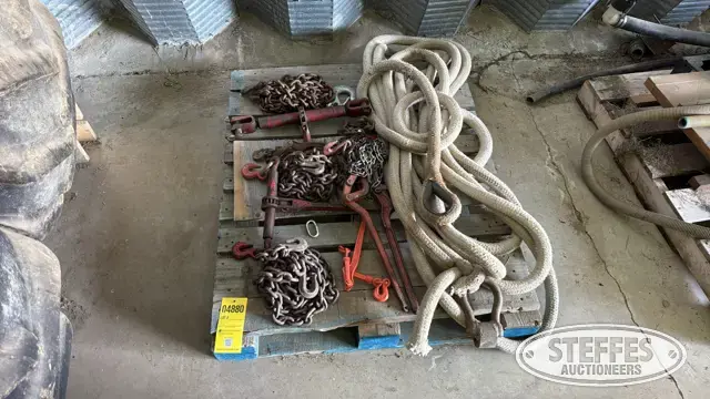 Chains, load binders & tow rope