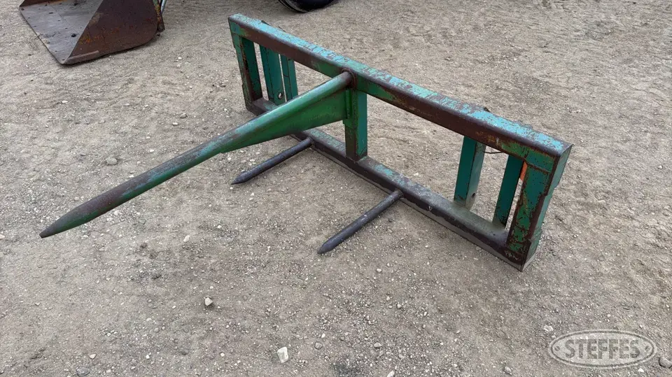 Shop-built bale spear Tractor Loaders and Attachment