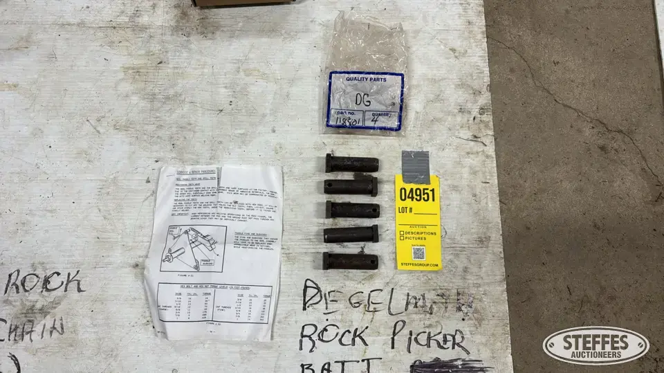 (5) Degleman rock picker bat pins Ag Equipment Part