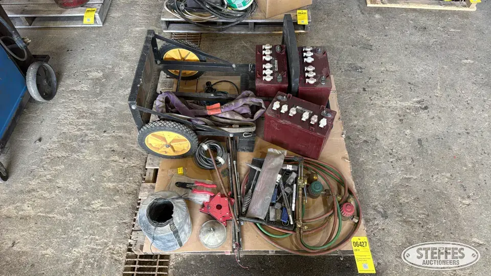 (3) Golf cart batteries & torch parts General Tools and Shop Supply