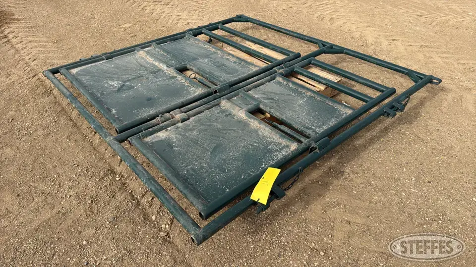 Hi-Hog overhead frame w/dual sheeted gates Livestock Handling