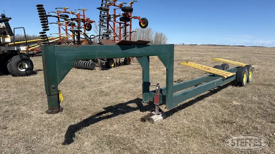 Shop-built tandem axle gooseneck swather transport trailer Specialty Trailer