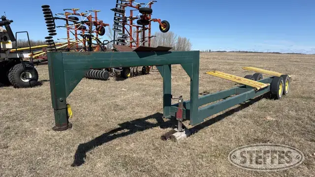 Shop-built tandem axle gooseneck swather transport trailer