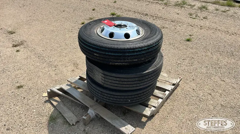 (3) Trailer tires on wheels Construction Equipment Tire
