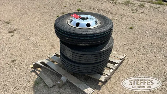 (3) Trailer tires on wheels