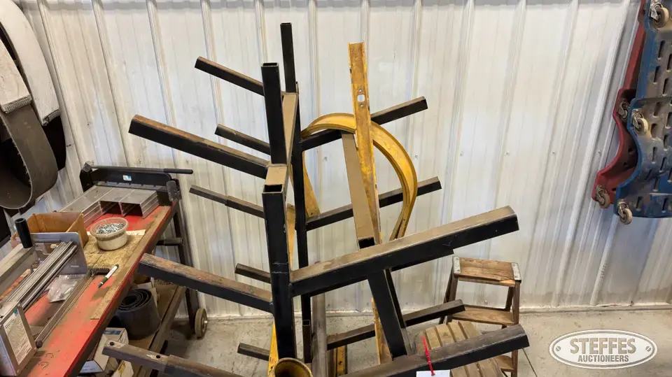 Shop-built metal racking Storage and Bench
