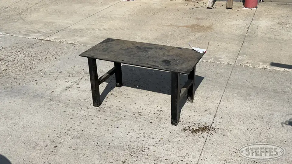 Shop-built metal work bench Storage and Bench