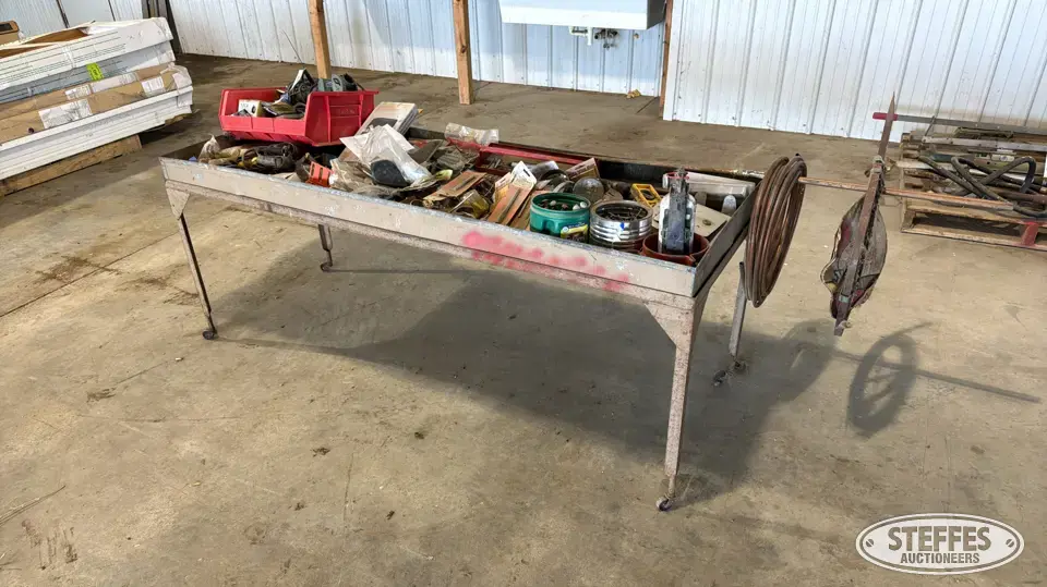 Rolling shop table & contents General Tools and Shop Supply