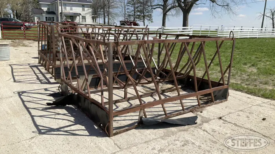 (2) Square Bale Feeders Feeders and Bunk