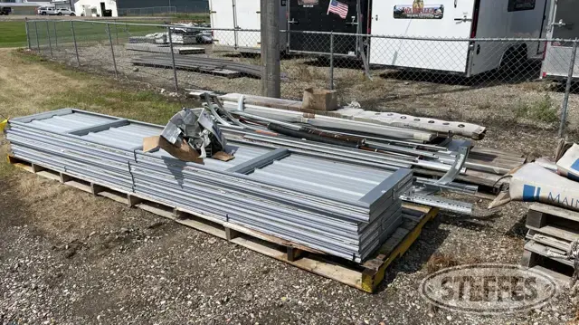 (2) Pallets garage door & materials