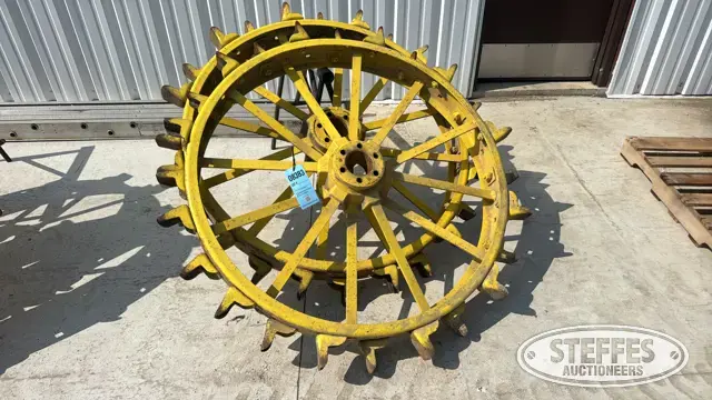 (2) John Deere A steel wheels