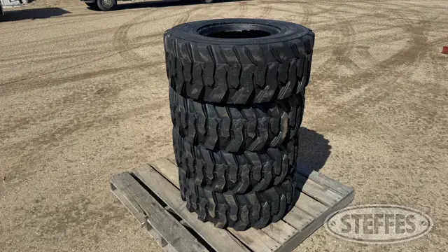 (4) Beaver 12-16.5 skid steer tires