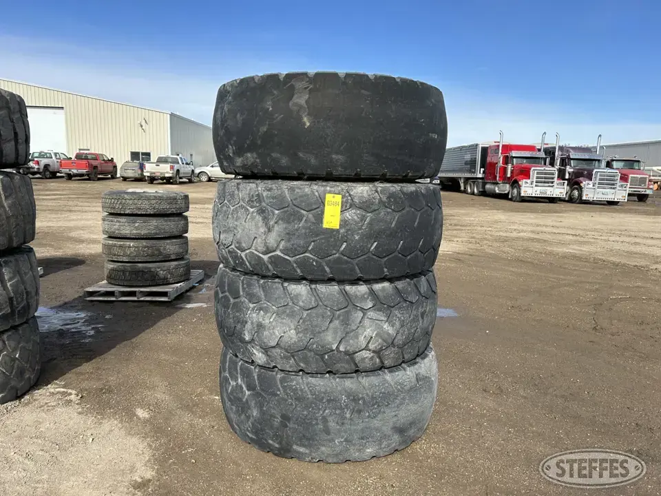 (4) Bridgestone 20.5R25 VJT tires Tractor-Implement Tire