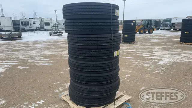 (8) Zwarth 11R22.5 steer tires