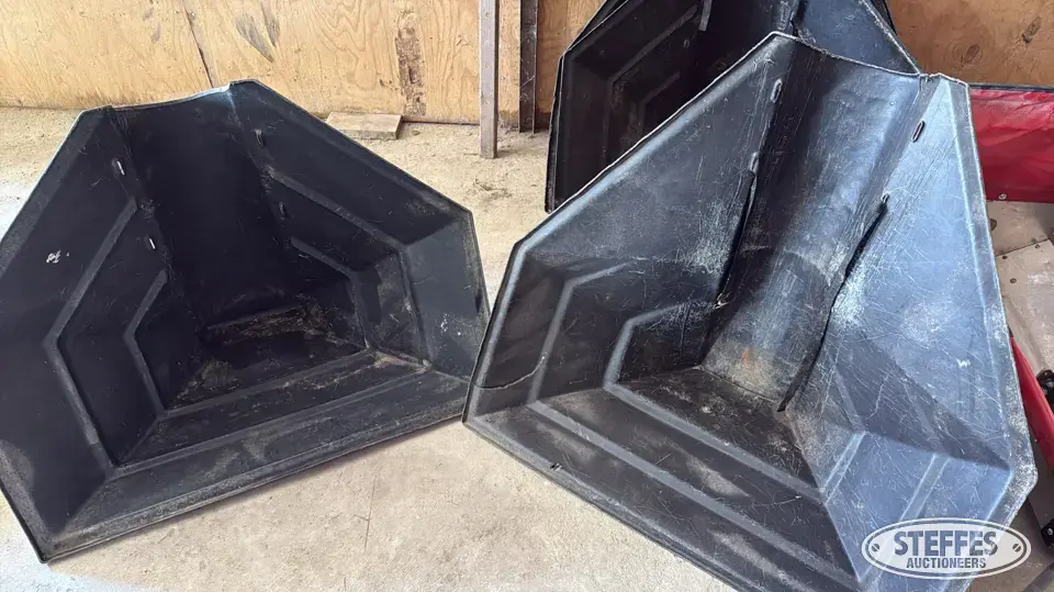 (2) Poly auger hoppers Farm Support Item