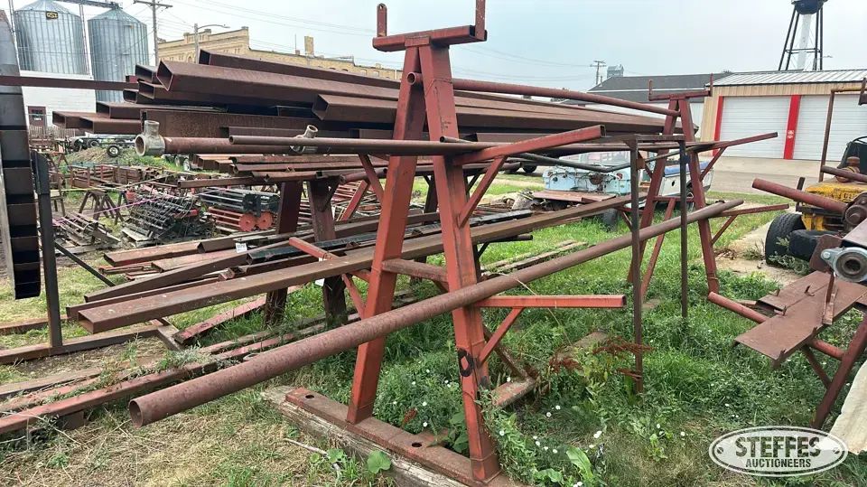 Metal rack w/contents Storage and Bench