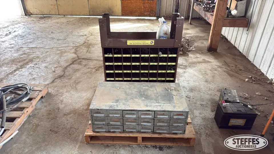 (2) Hardware organizers Storage and Bench