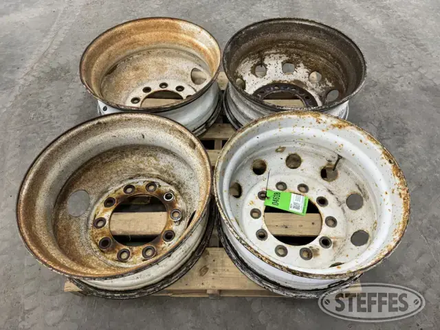 (4) 22.5 steel truck wheels