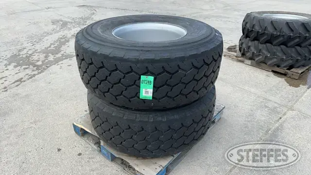 (2) Bridgestone M844 445/65R22.5 tires