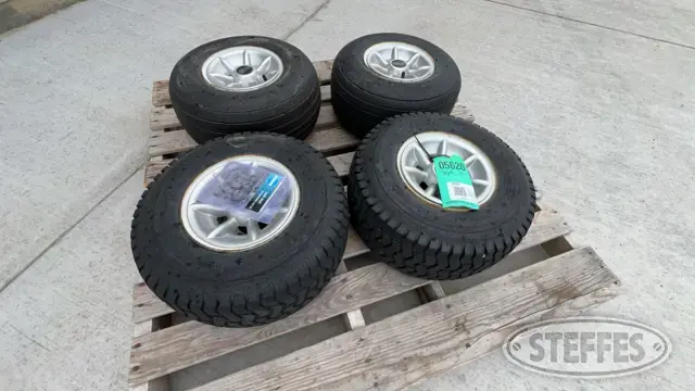 (4) Golf cart tires, wheels & lug nuts