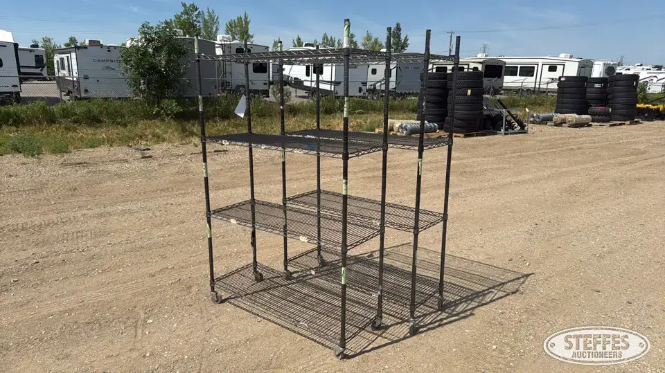 (2) Storage racks Storage and Bench