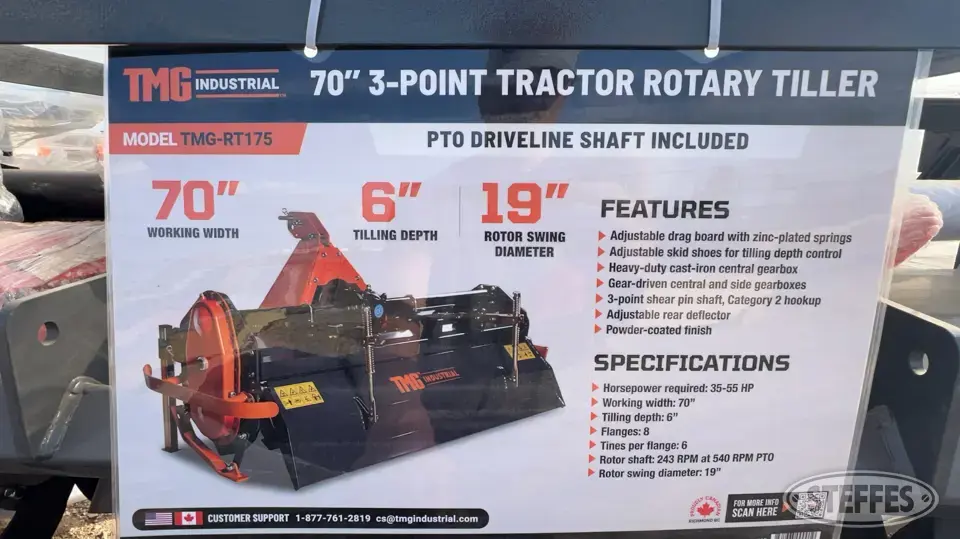 2024 TMG RT175 Rotary Tiller