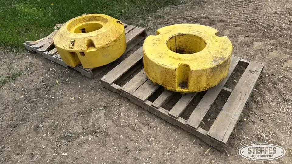 (2) John Deere wheel weights Farm Support Item