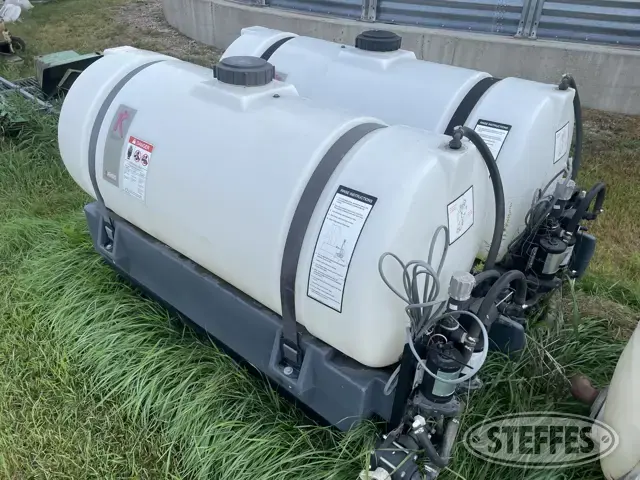(2) 100 gal. poly fertilizer tanks