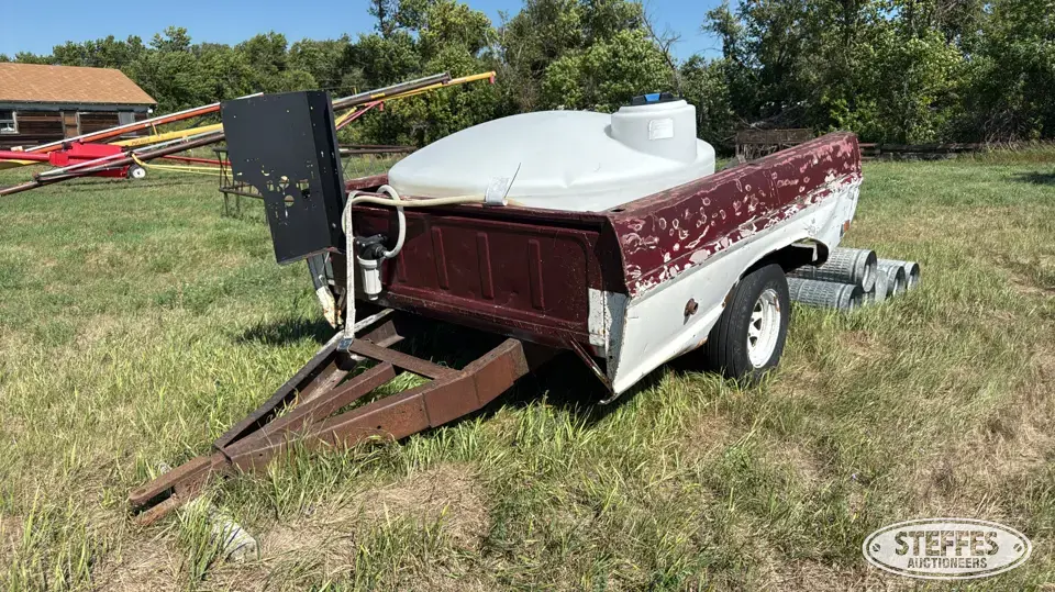Shop built pickup box trailer Water Tender