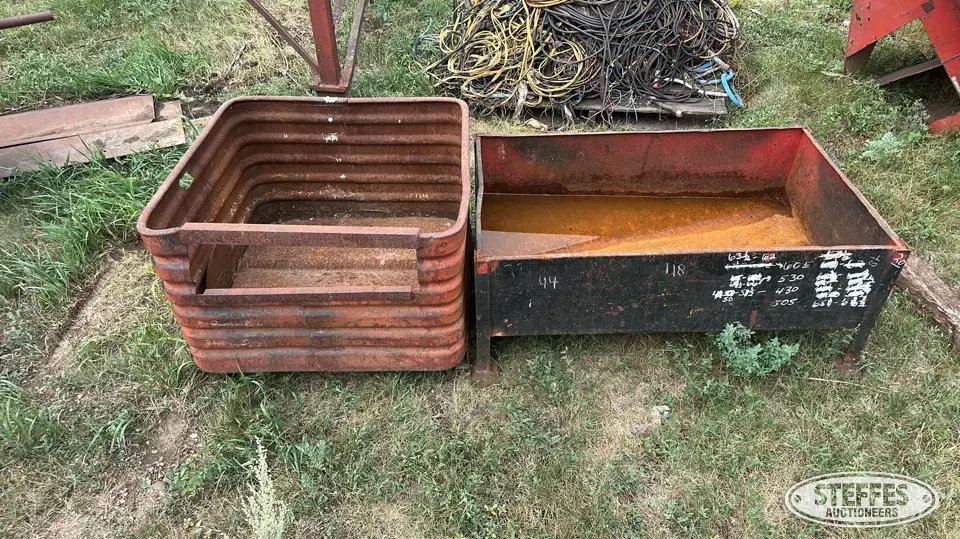 (2) Metal storage bins Storage and Bench
