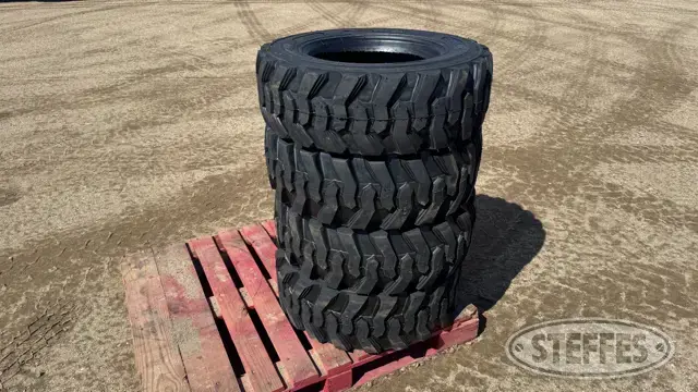 (4) Beaver 10-16.5 skid steer tires