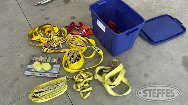 Tote of tie downs & ratchet straps