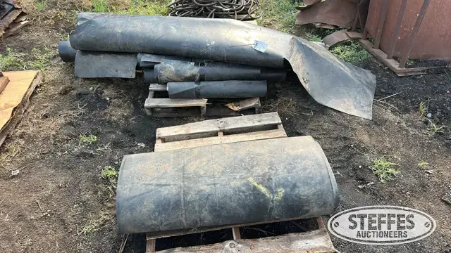 Rubber mat & rolls of plastic