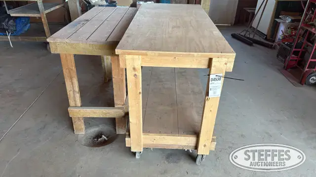 (2) Shop-built wood work tables