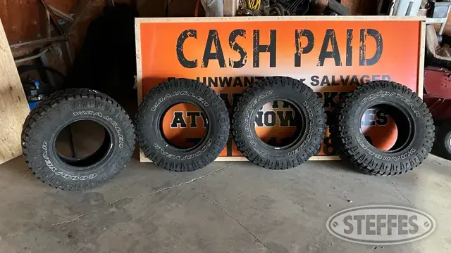 (4) Goodyear Wrangler DuraTrac 31x10.50R15 tires