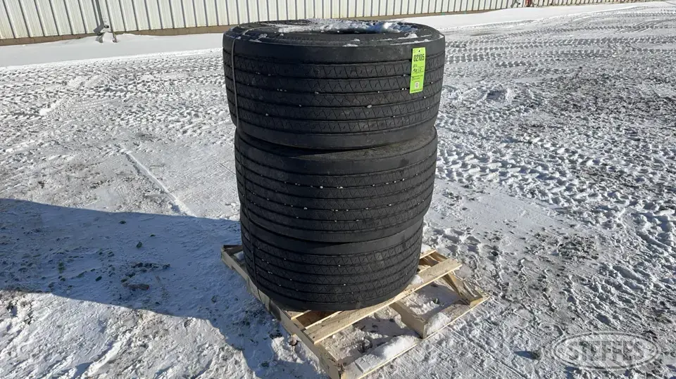 (3) Bridgestone 445/50R22.5 tires Tractor-Implement Tire