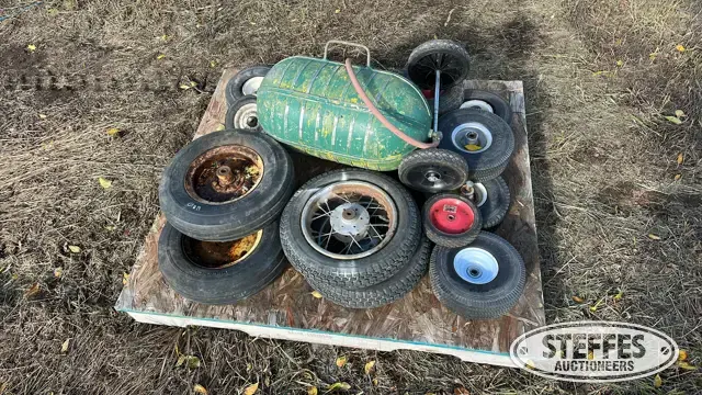 Lawn tractor tires & air tank