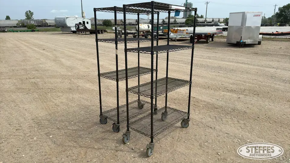 (2) Storage racks Storage and Bench