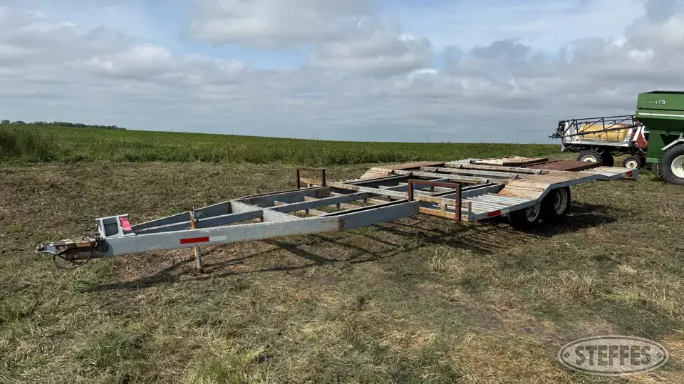 Shop-built tandem axle combine trailer Ag-Combine-Sprayer Trailer