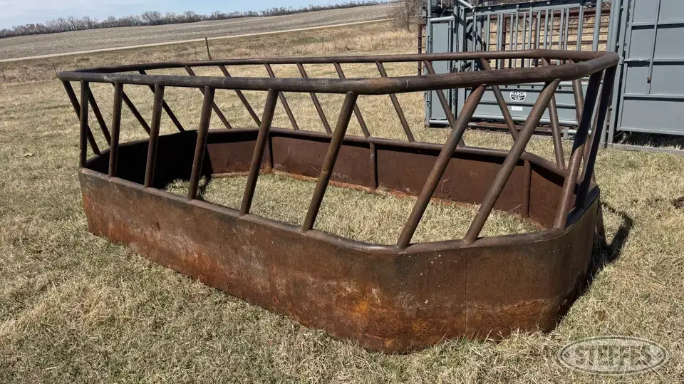 Shop-built HD double bale hay feeder Feeders and Bunk