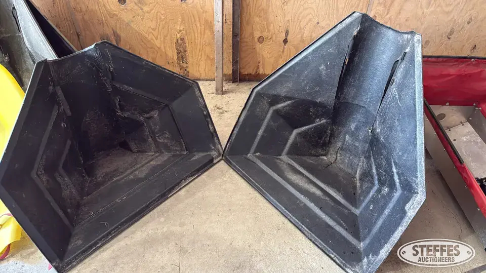 (2) Poly auger hoppers Farm Support Item