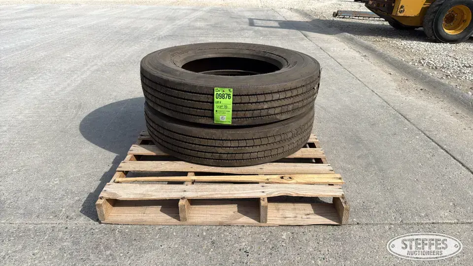 (2) Bridgestone R250 9R22.5 tires Truck Tire