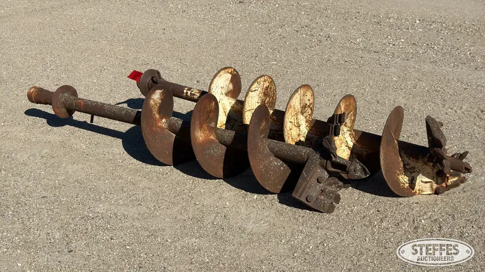 (2) Post hole augers Skid Steer Augers-Post Driver
