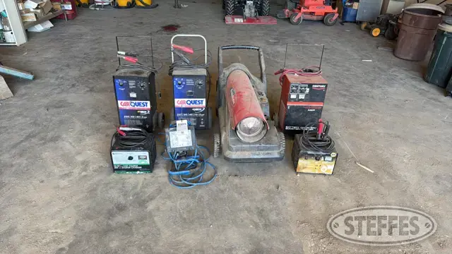 Battery chargers, Reddy heater, work light